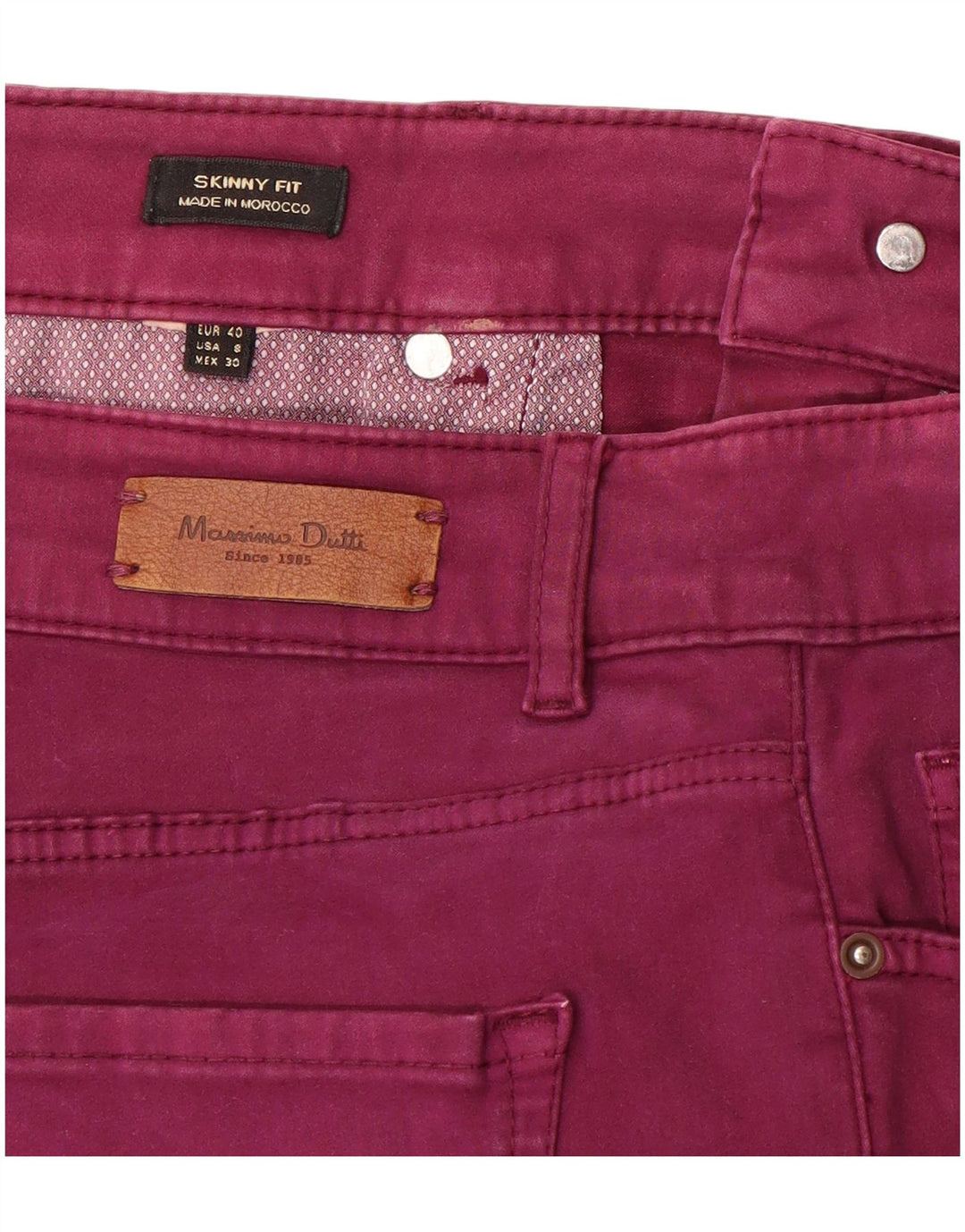 Jeans Skinny Massimo Dutti Feminino EU 40 Médio W30 L30 Roxo