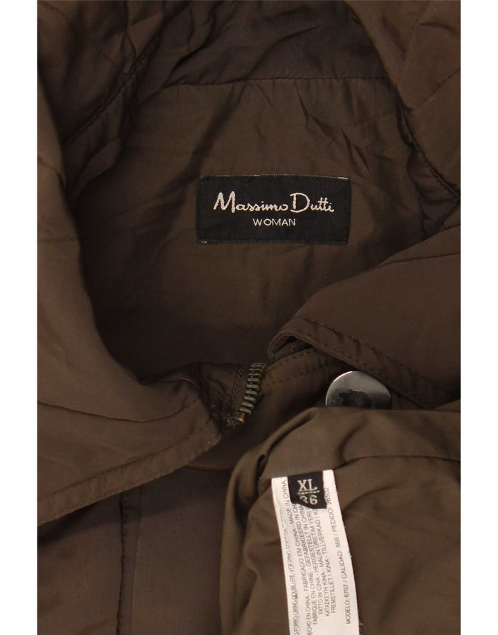 Jaqueta utilitária feminina Massimo Dutti Reino Unido 18 XL poliéster cáqui
