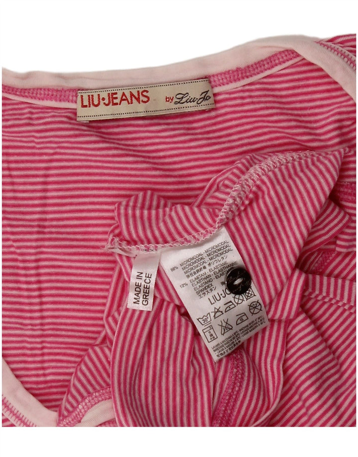 Blusa feminina Liu Jo UK 8 pequena listrada rosa modal