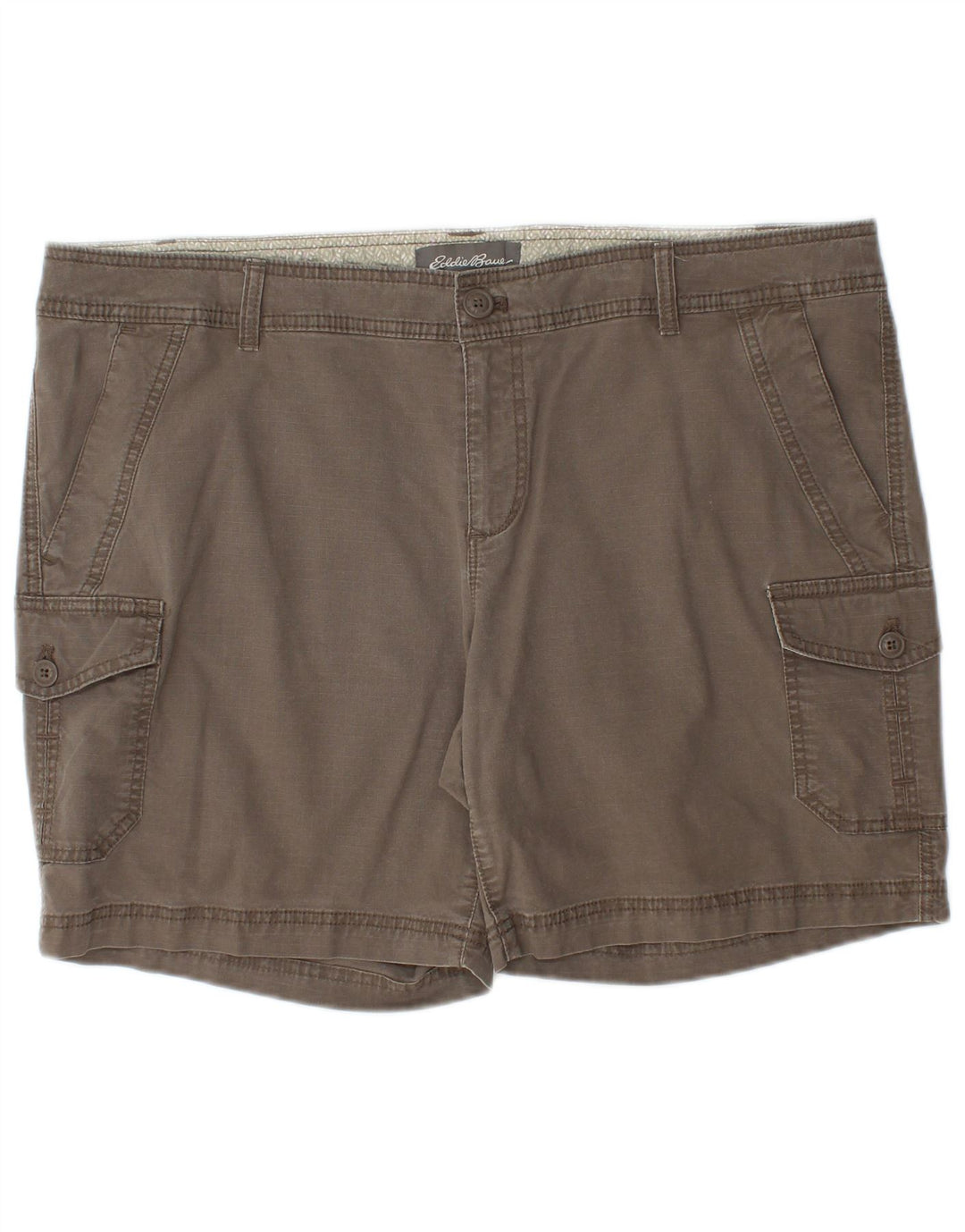 Shorts cargo feminino Eddie Bauer US 18 2XL W40 algodão cinza