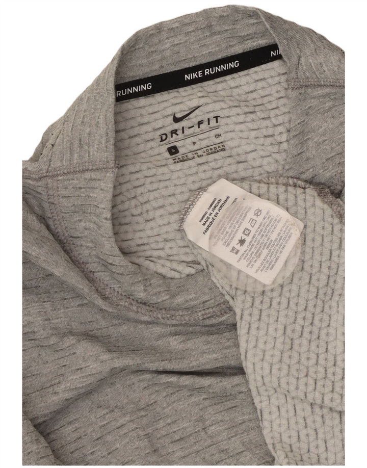 Top Nike Feminino Dri Fit Oversized Manga Longa UK 10 Pequeno Cinza Flecked