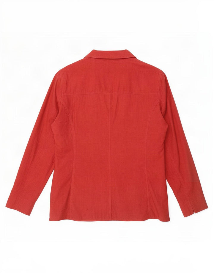 Jaqueta blazer feminina de 3 botões Marks & Spencer Reino Unido 16 grande linho vermelho