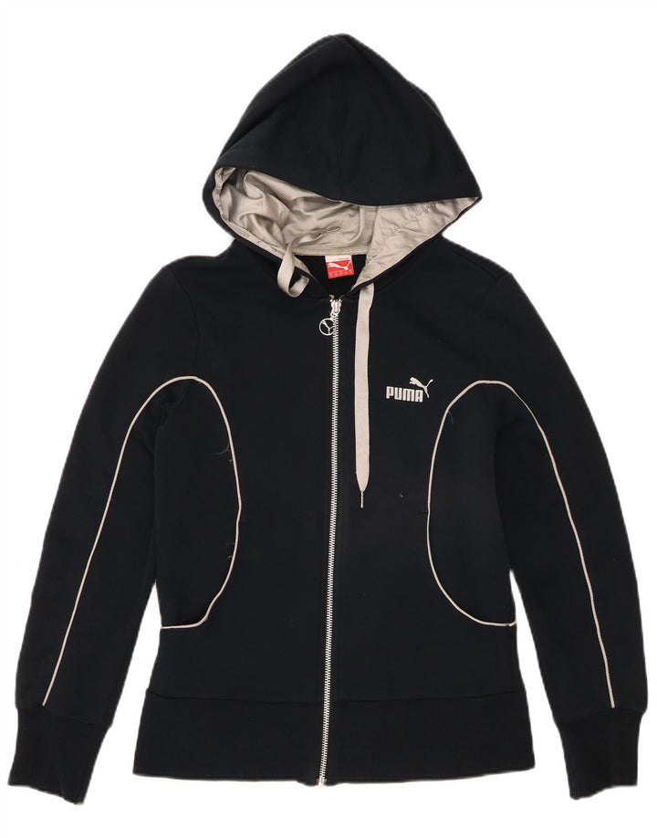 Suéter Puma feminino com capuz e zíper Reino Unido 10 pequeno azul marinho