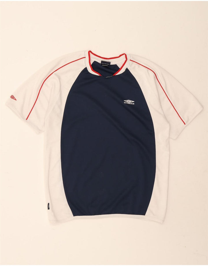 Camiseta masculina Umbro grande poliéster colorblock azul marinho