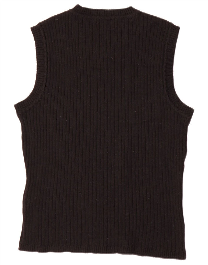 Zara Womens Vest Tank Top Reino Unido 18 XL Lã Preta