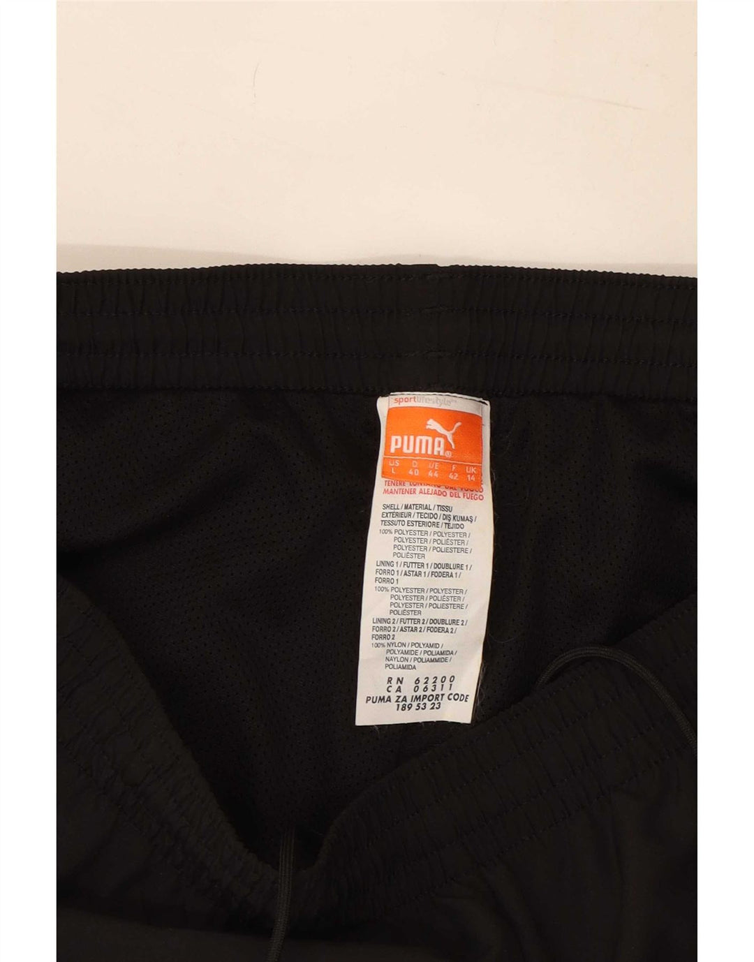 Calça de treino feminina Puma UK 14 grande poliéster preto