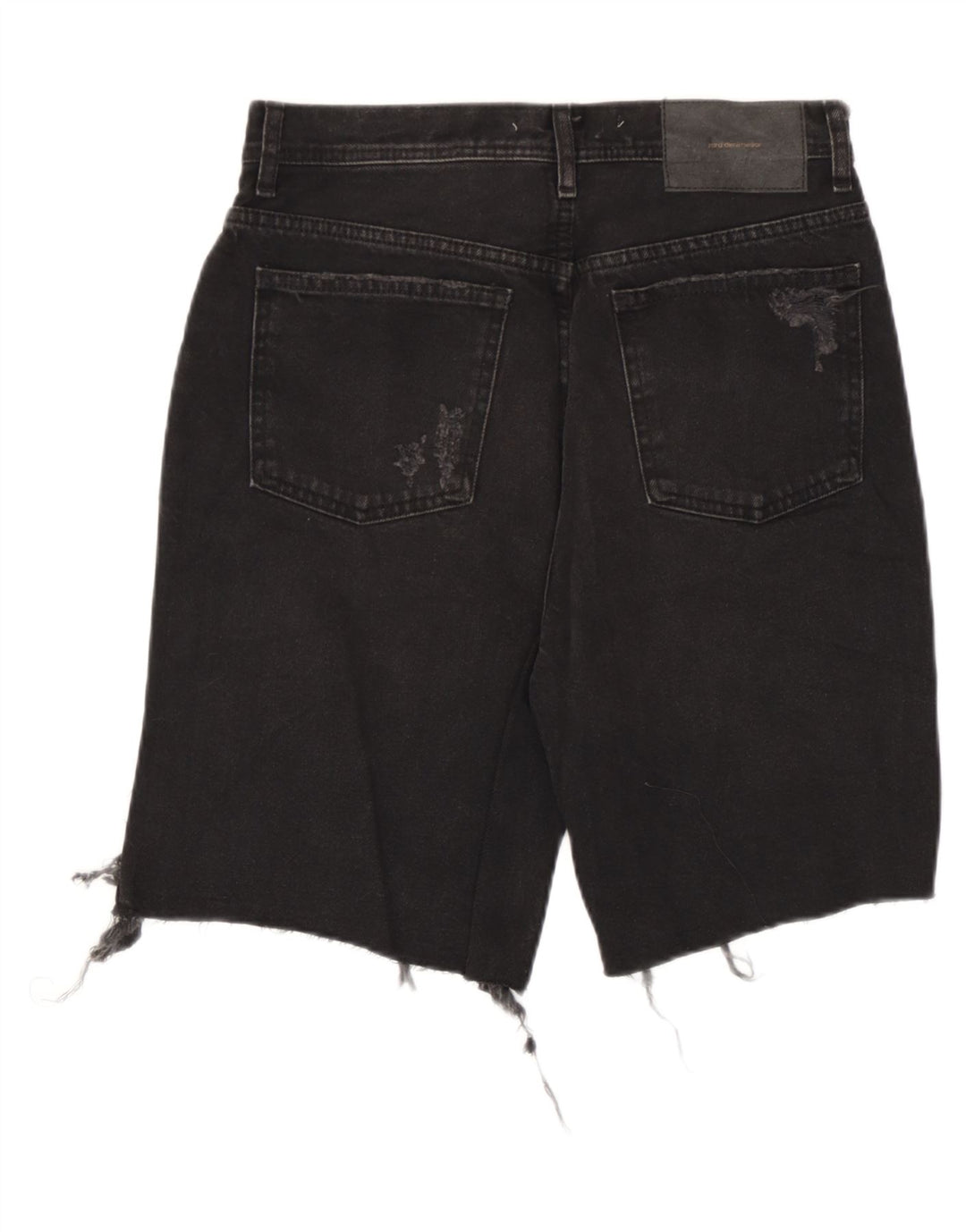 Zara Shorts jeans masculino desgastado UE 38 pequeno W30 preto
