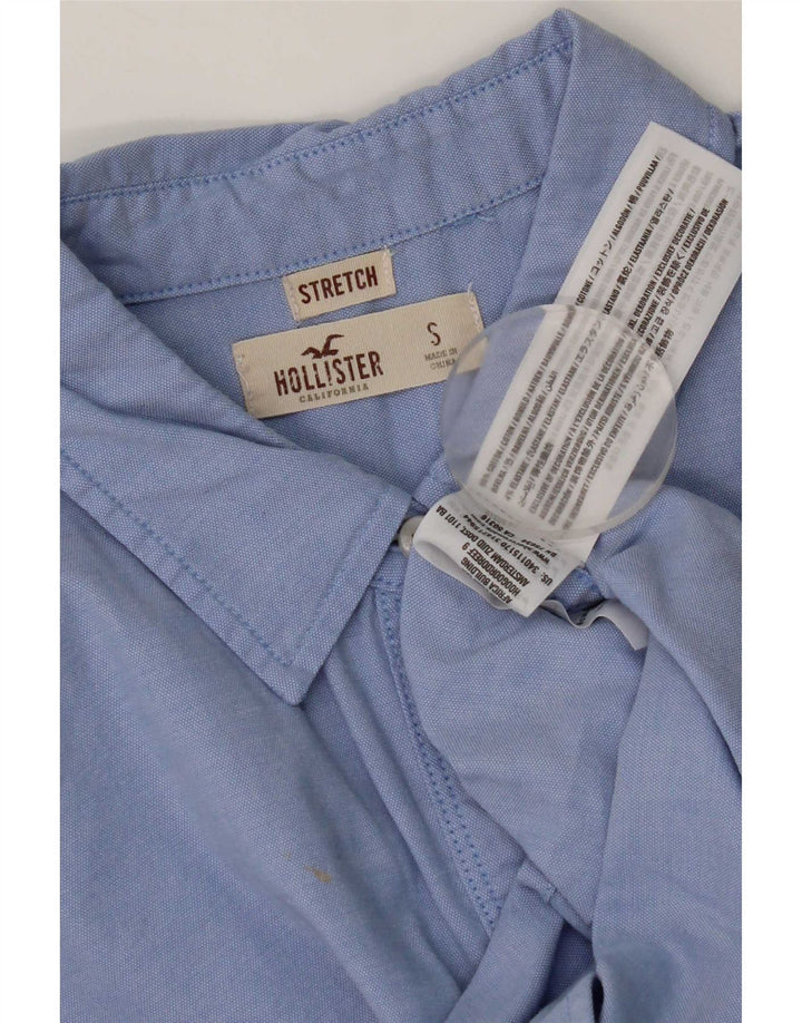 Camisa elástica feminina Hollister Reino Unido 10 algodão azul pequeno