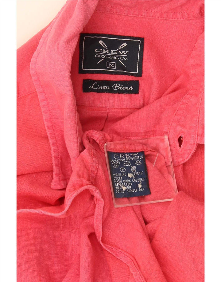 Camisa masculina Crew Clothing linho rosa médio