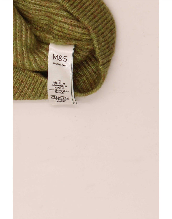 Regata feminina Marks & Spencer com zíper e gola regata Reino Unido 14 médio cáqui salpicado