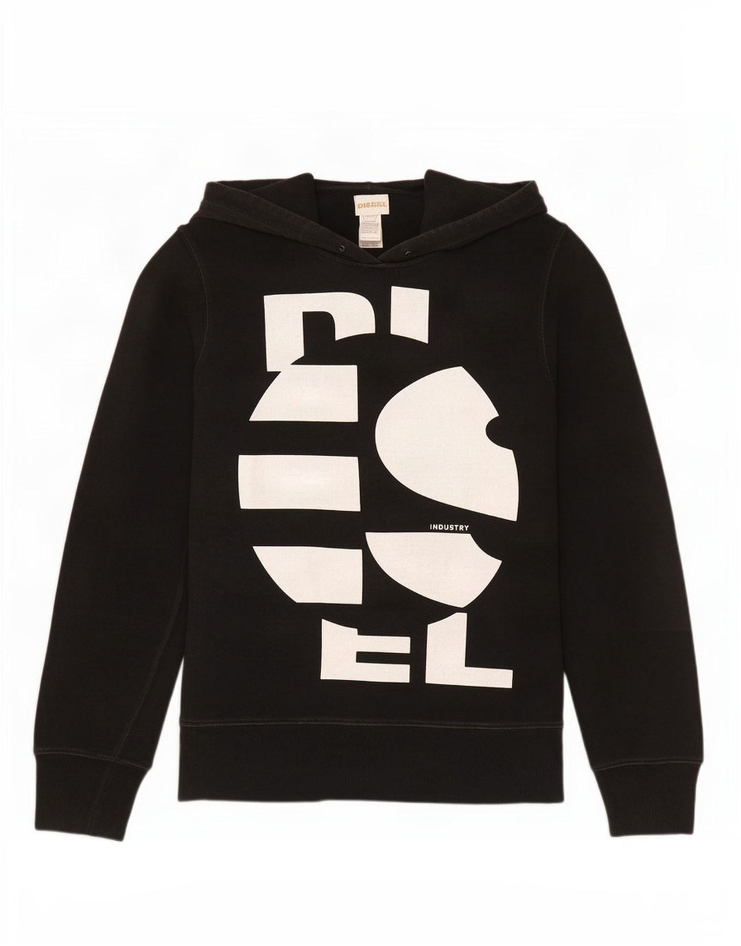 Diesel masculino gráfico moletom com capuz grande algodão preto