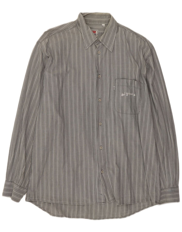 LEVI'S Mens Shirt XL Grey Pinstripe