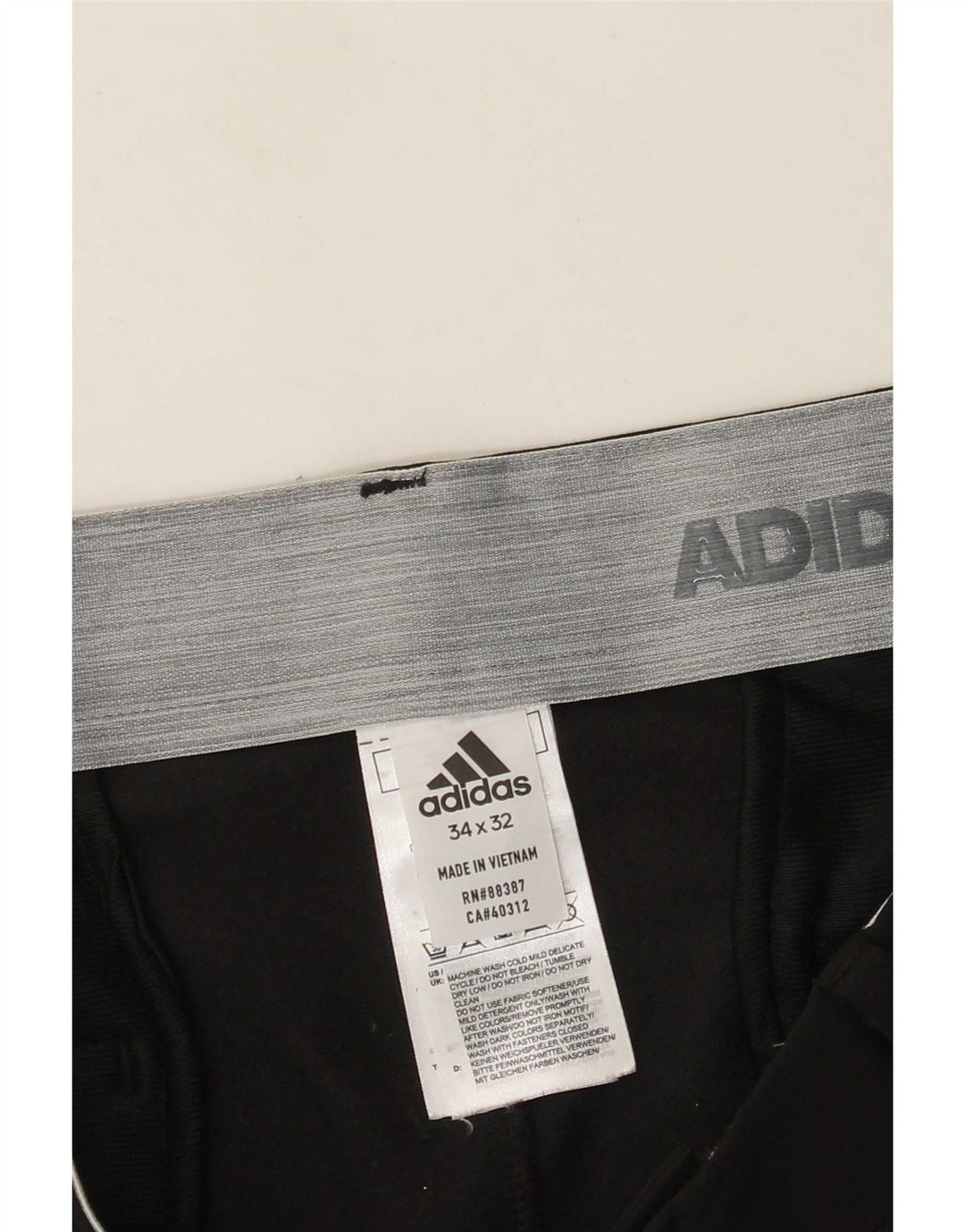 Calça Chino Reta Masculina Adidas W34 L32 Poliéster Preto