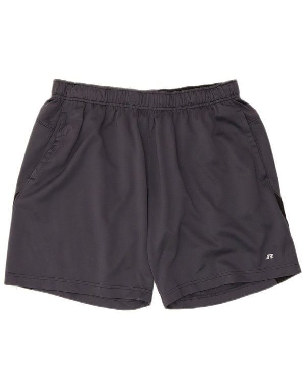 Russell Athletic Mens Dri-Power Sport Shorts Grande Bloco de cores cinza
