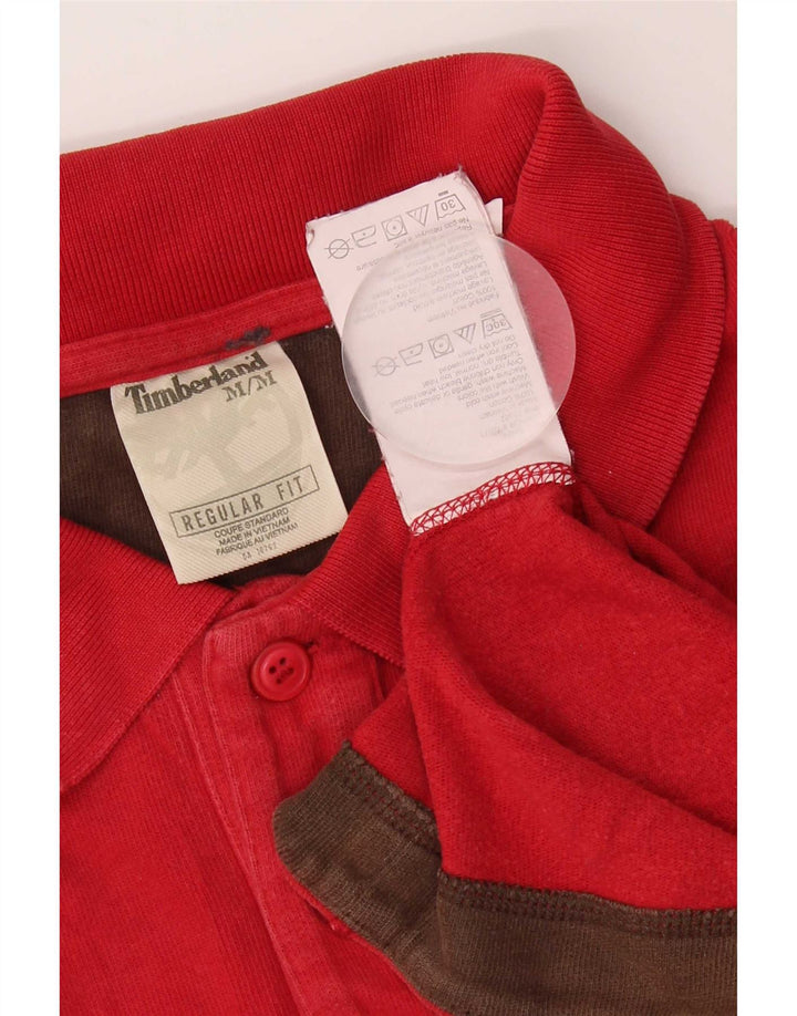 Camisa polo masculina Timberland manga comprida regular fit médio algodão vermelho
