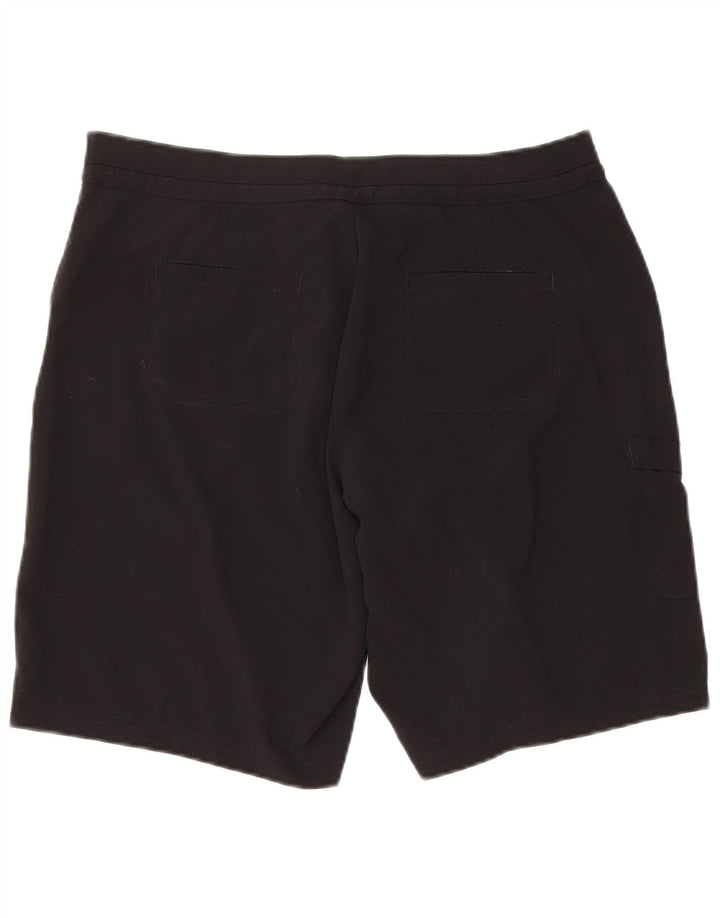 Shorts cargo feminino LEE EUA 12 grande W34 poliéster preto