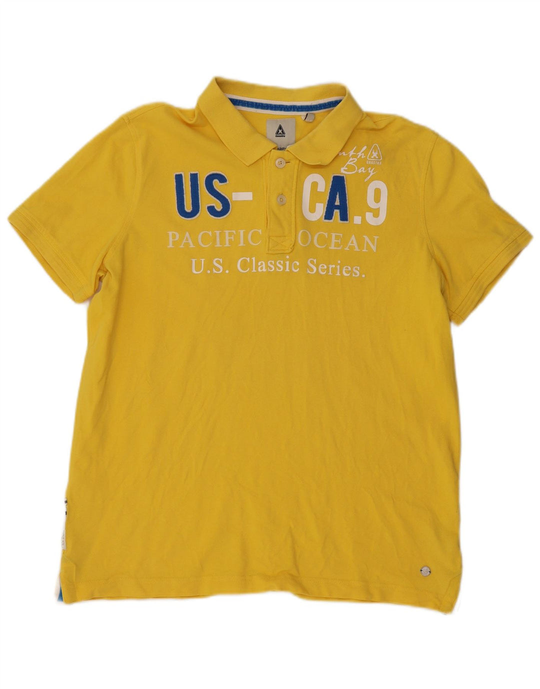 Camisa polo masculina gráfica Gaastra XL algodão amarelo