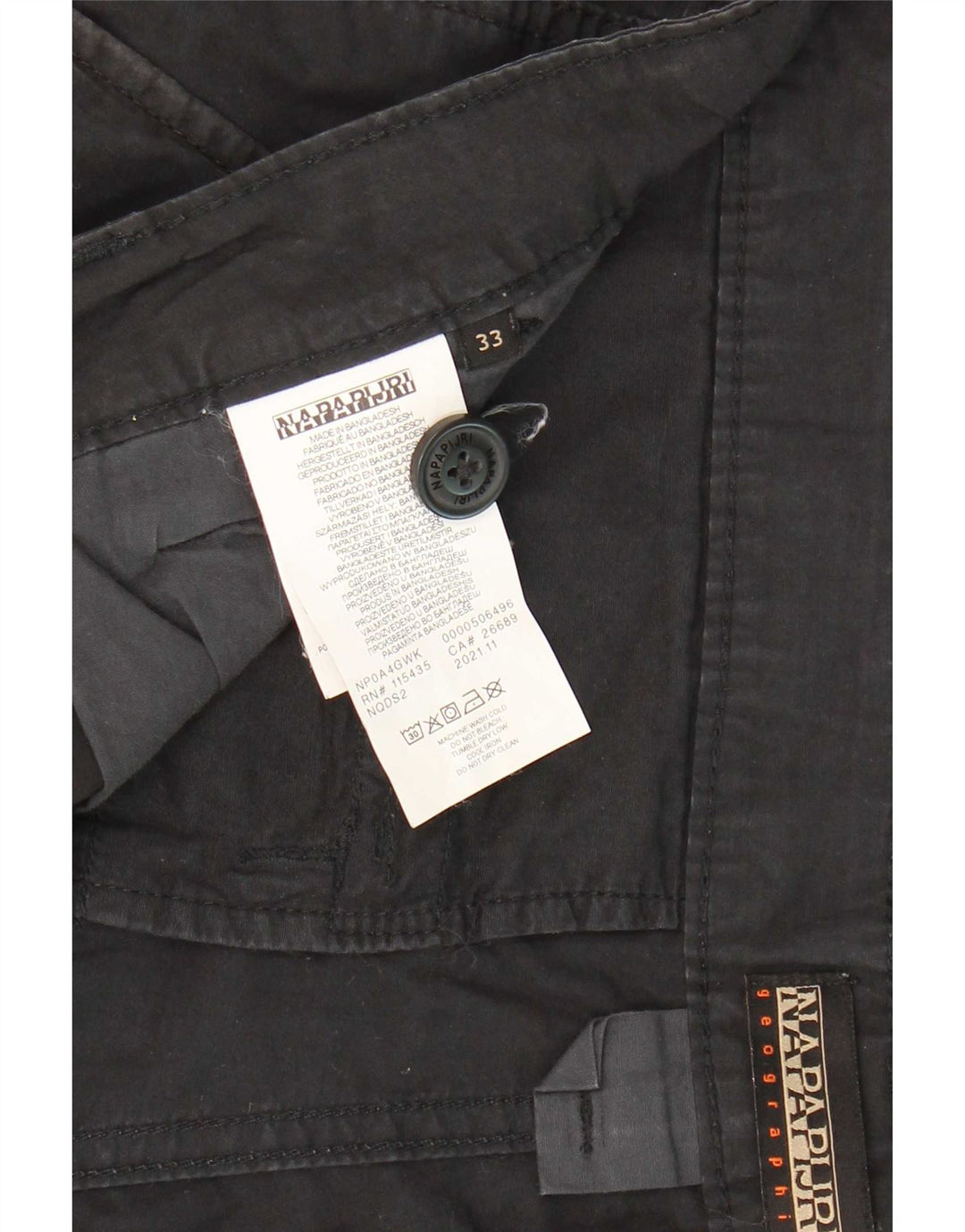 Napapijri Mens Geographic Cargo Shorts W33 Médio Azul Marinho Algodão