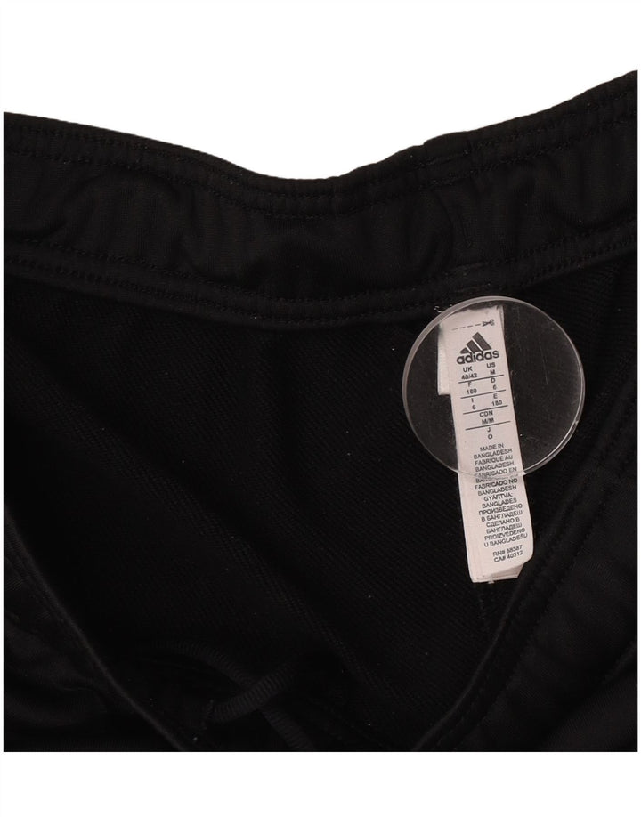 Calças de treino masculinas Adidas UK 40/42 poliéster preto médio