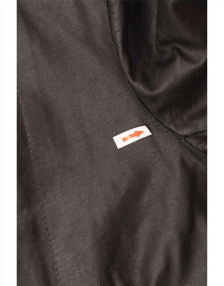 Jaqueta masculina vintage de couro para motociclista UK 38 média preta