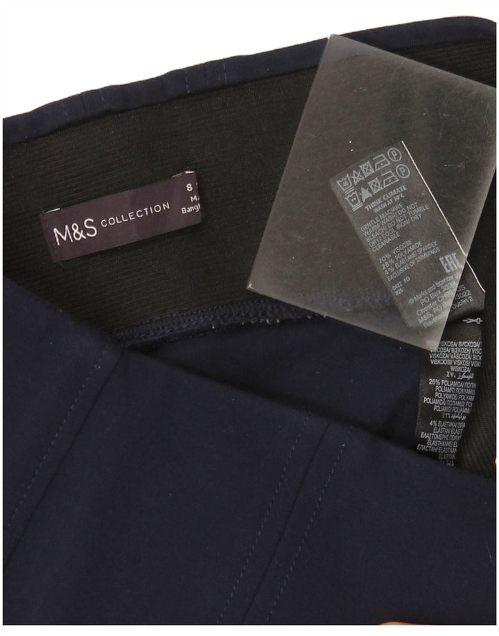 Leggings femininas Marks & Spencer Reino Unido 8 pequenas viscose azul marinho