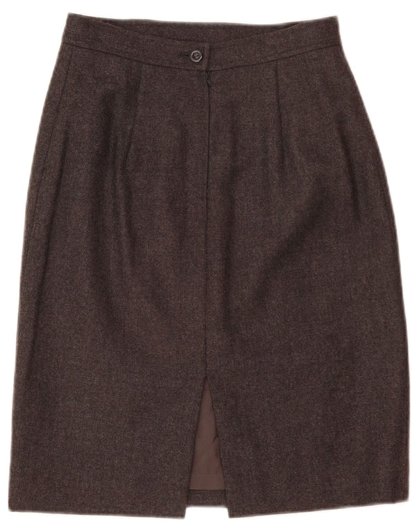 Saia reta feminina UNGARO IT 40 pequena W26 cinza Cupro