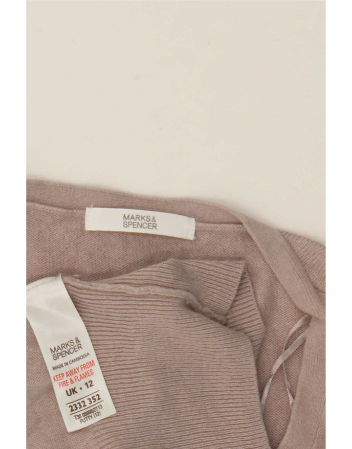 Suéter cardigã feminino Marks & Spencer Reino Unido 12 Viscose cinza médio