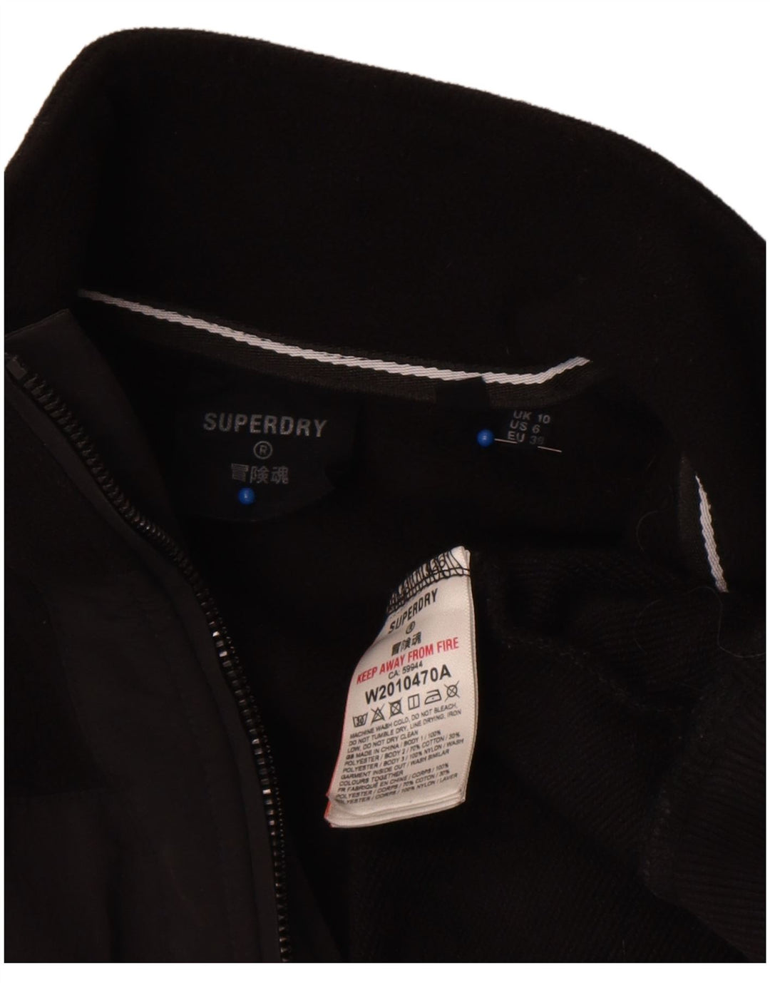 Superdry Womens Oversized Sweatshirt Jumper UK 10 Small Black Colourblock