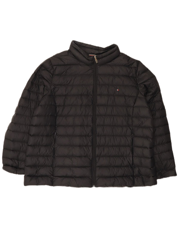 Jaqueta acolchoada feminina Tommy Hilfiger UK 20 2XL preto poliamida