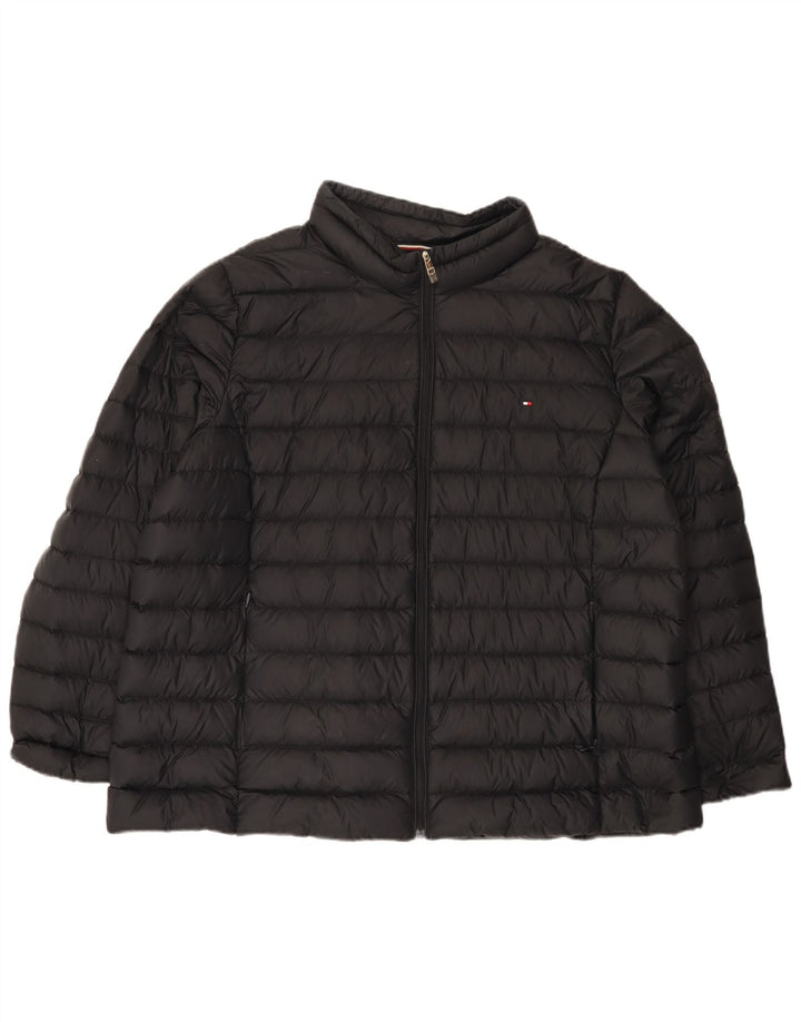 Jaqueta acolchoada feminina Tommy Hilfiger UK 20 2XL preto poliamida