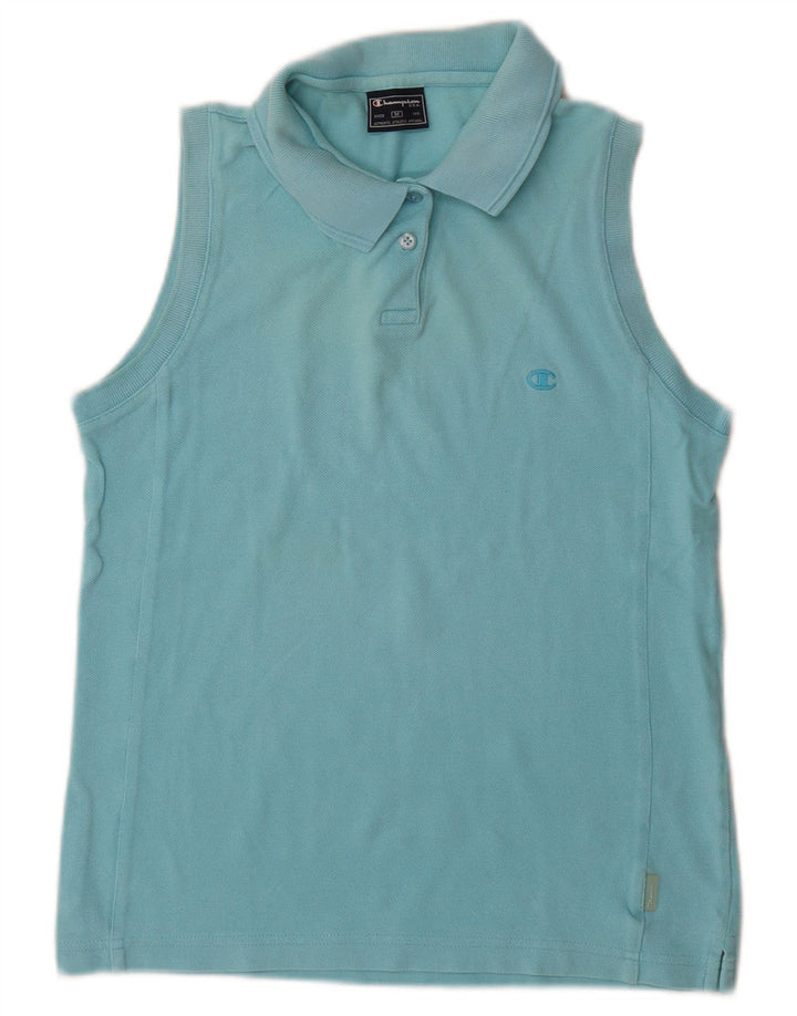Camisa polo feminina sem mangas Champion UK 12 azul médio