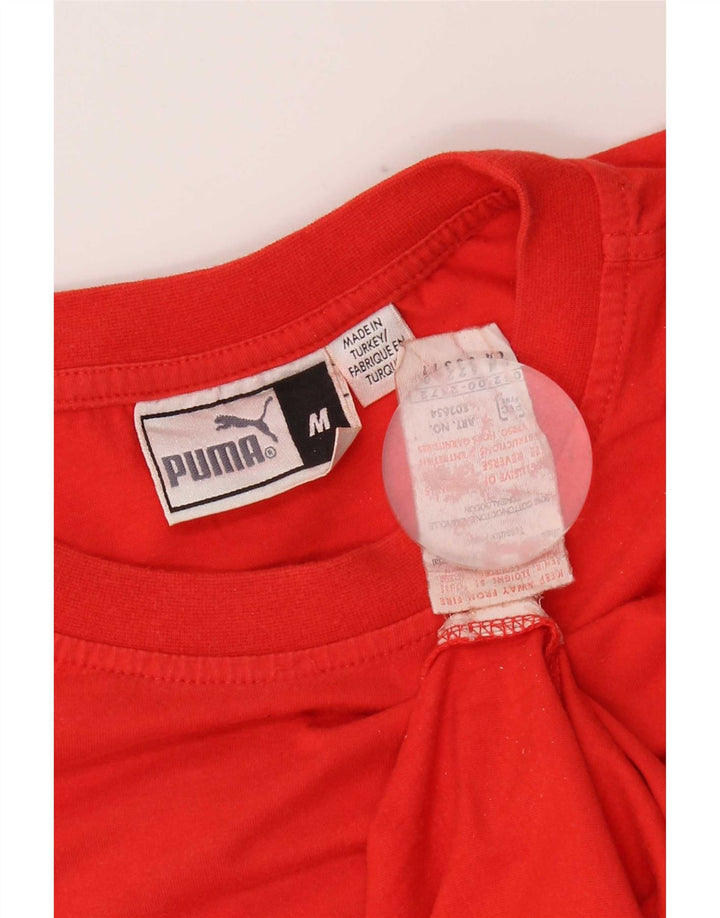 Puma Mens Graphic T-Shirt Top Médio Algodão Vermelho