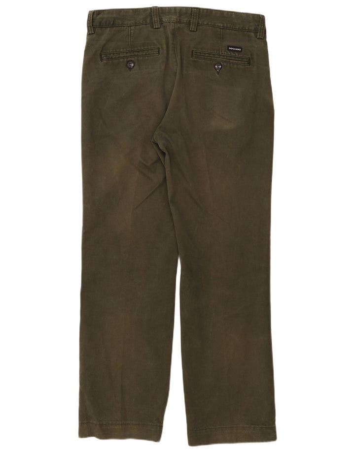 DOCKERS Calça Chino Masculina Reta W34 L30 Algodão Cáqui