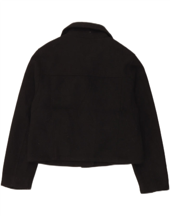 Zara Womens Crop Bomber Jacket UK 38 Médio Preto Poliéster