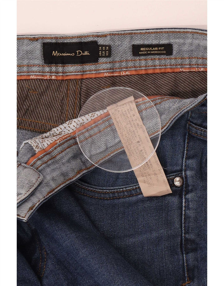 Jeans feminino Massimo Dutti Regular Fit Straight EU 44 Grande W34 L28 Azul