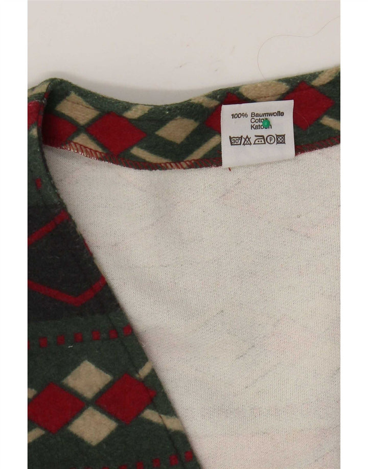 Colete masculino vintage grande algodão geométrico multicolorido