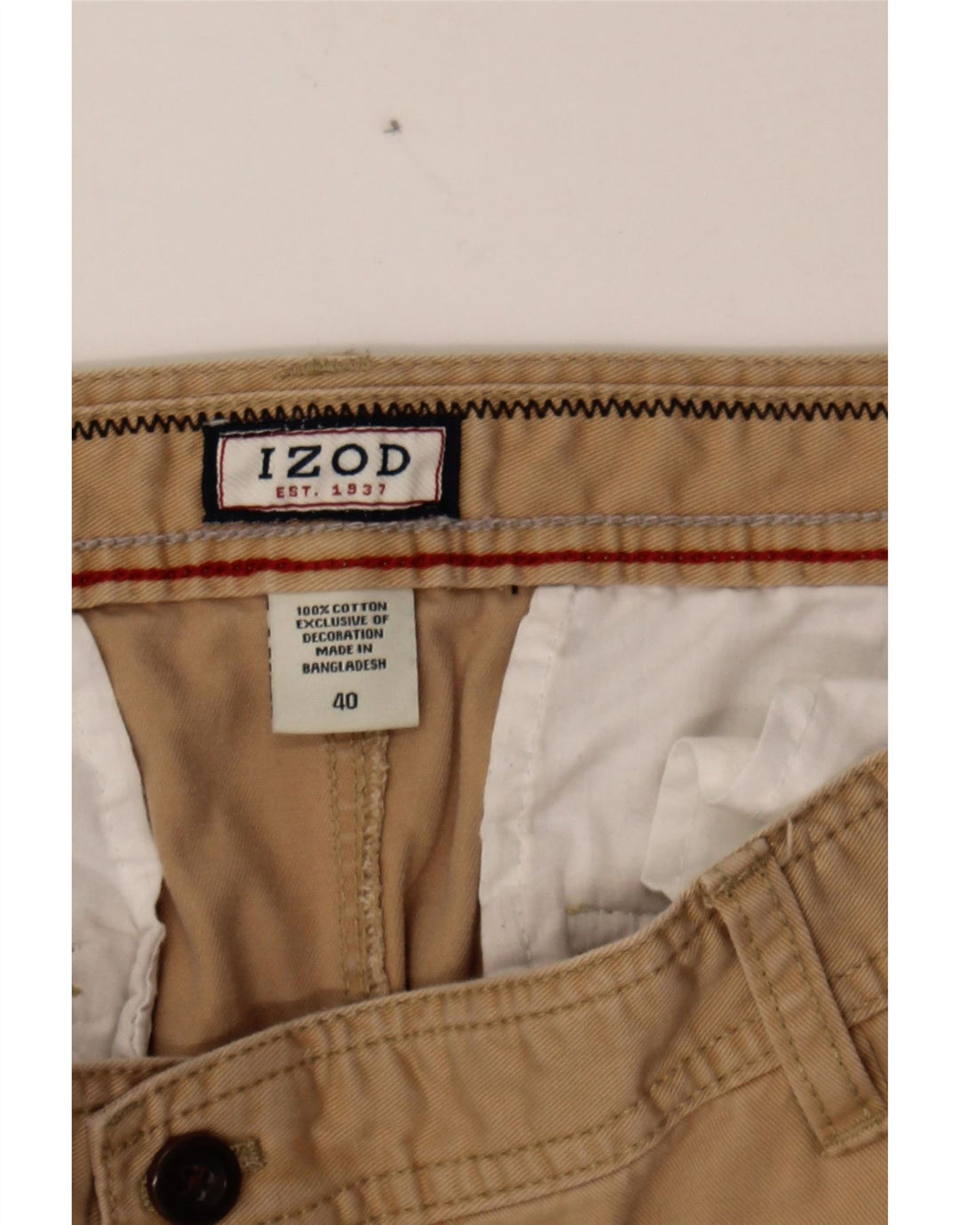 IZOD Mens Cargo Shorts W40 XL Beige Cotton Vintage Izod and Second-Hand Izod from Messina Hembry 