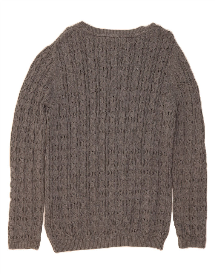 TOMMY HILFIGER Mens Boat Neck Jumper Sweater Large Grey Cotton Vintage Tommy Hilfiger and Second-Hand Tommy Hilfiger from Messina Hembry 
