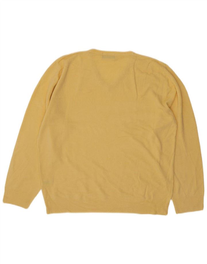 Suéter masculino MARKS & SPENCER Blue Harbor com decote em V XL amarelo acrílico