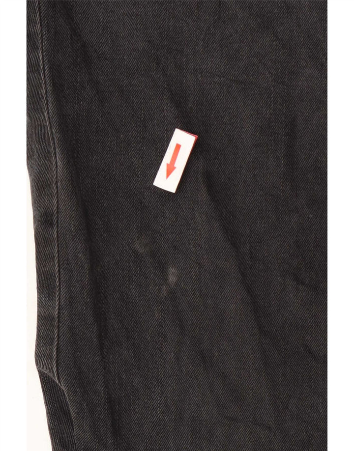 Calça jeans reta feminina Chaps US 6 médio W30 L30 algodão cinza
