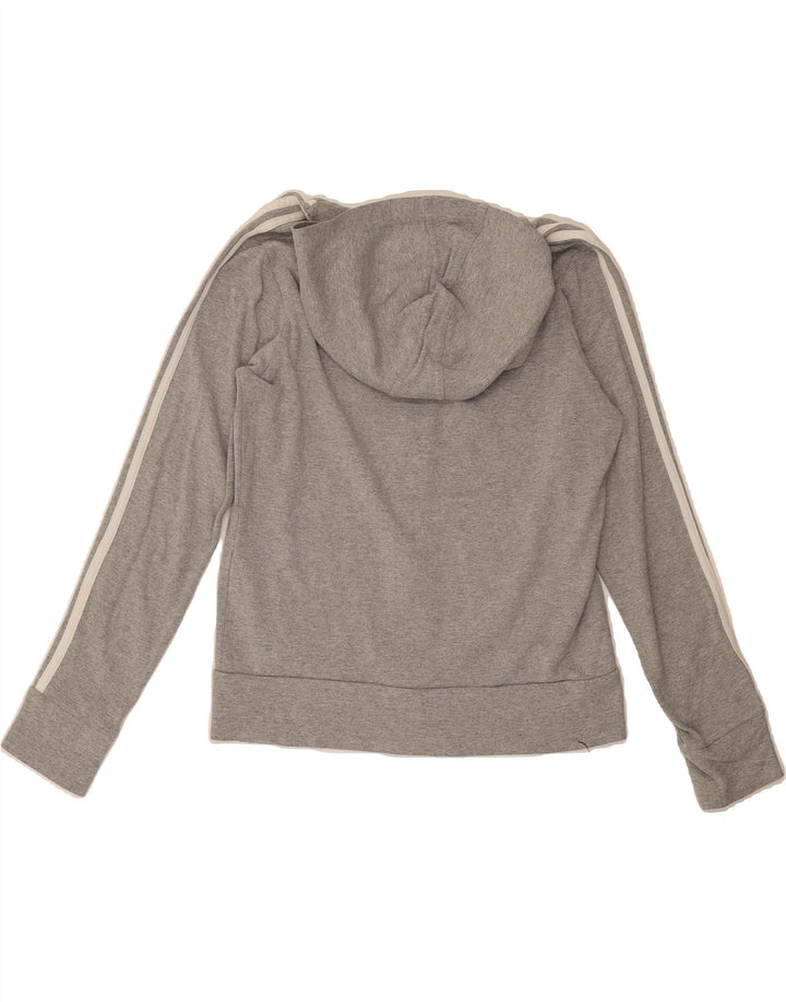 ADIDAS Womens Zip Hoodie Sweater UK 14 Large  Grey Cotton Vintage Adidas and Second-Hand Adidas from Messina Hembry 