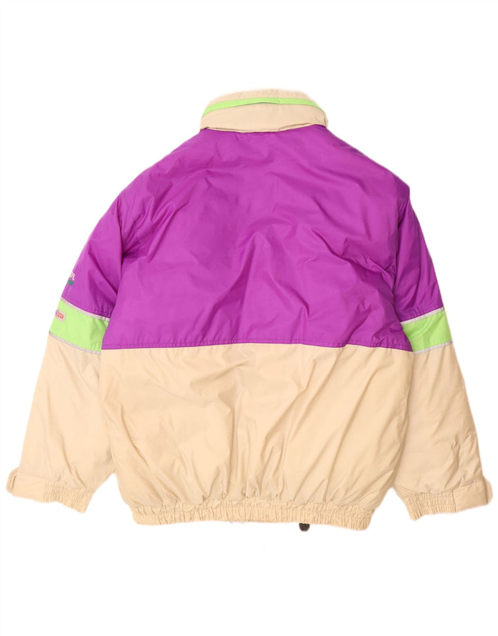 Jaqueta acolchoada masculina Brugi UK 40 grande poliamida colorblock bege