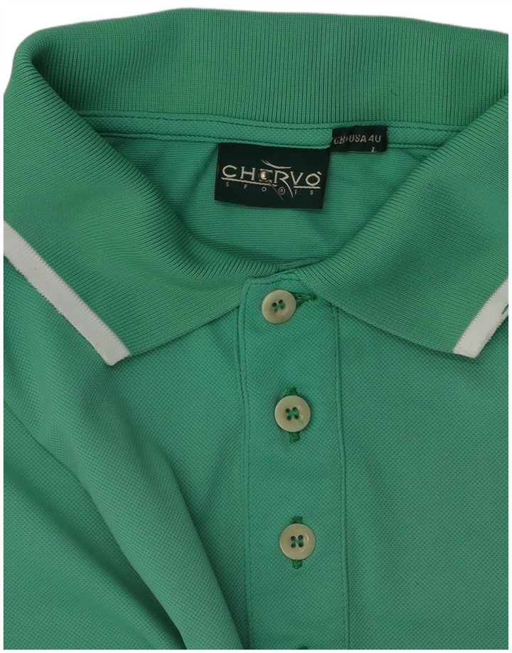 Camisa polo masculina Chervo grande algodão turquesa