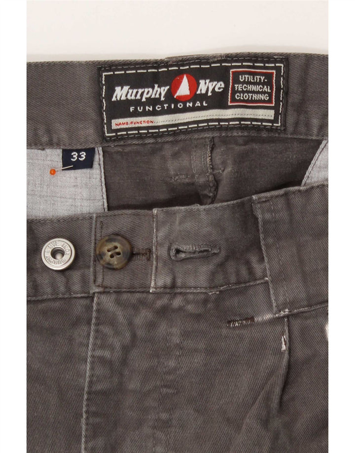 Calça cargo reta masculina Murphy & Nye W33 L28 algodão cinza