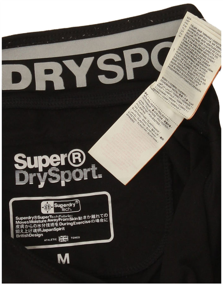 Superdry Womens Graphic Capri Leggings UK 12 Médio Preto Poliéster