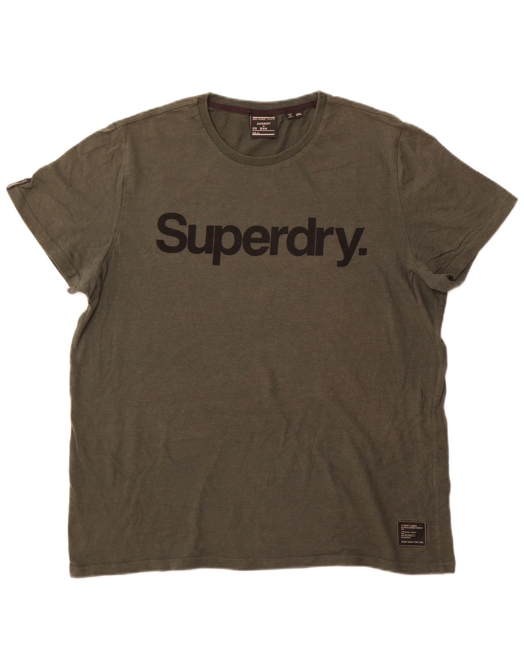 Camiseta gráfica masculina Superdry Top 3XL algodão cáqui