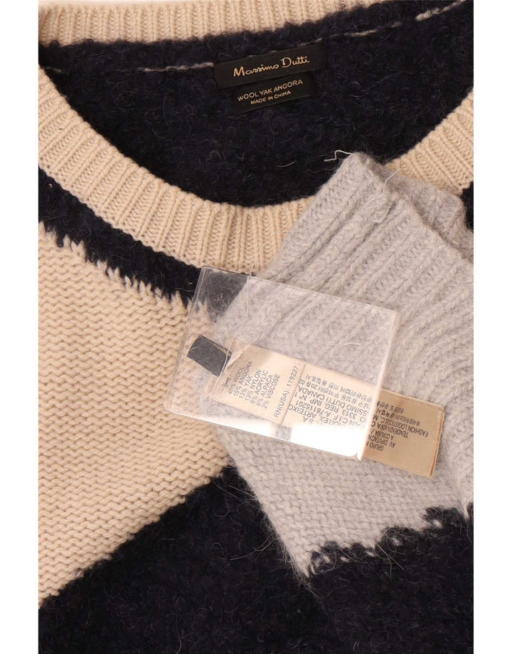 Suéter feminino Massimo Dutti com gola canoa Reino Unido 10 pequeno multicolorido