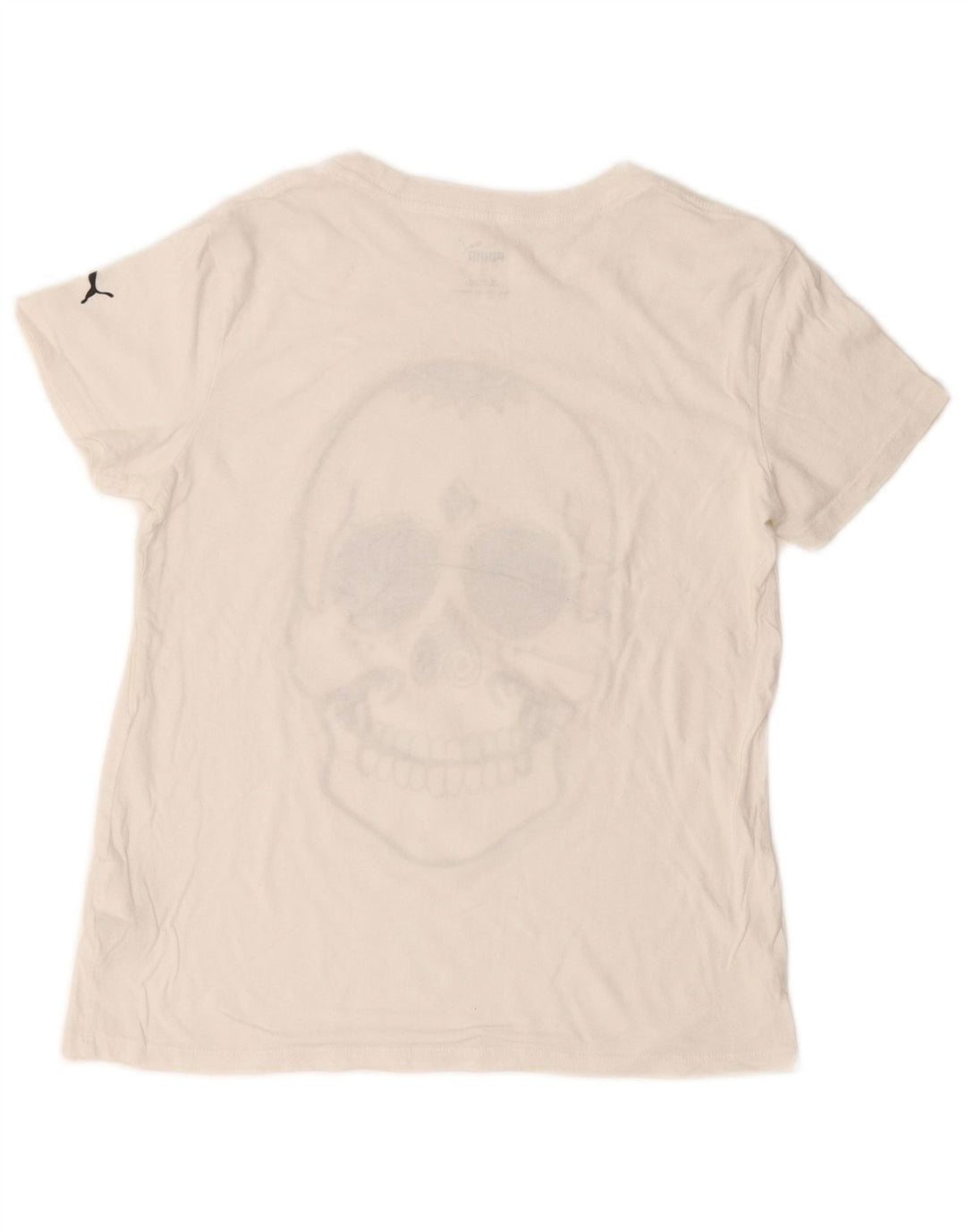 Camiseta masculina PUMA com estampa gráfica pequena de algodão off white