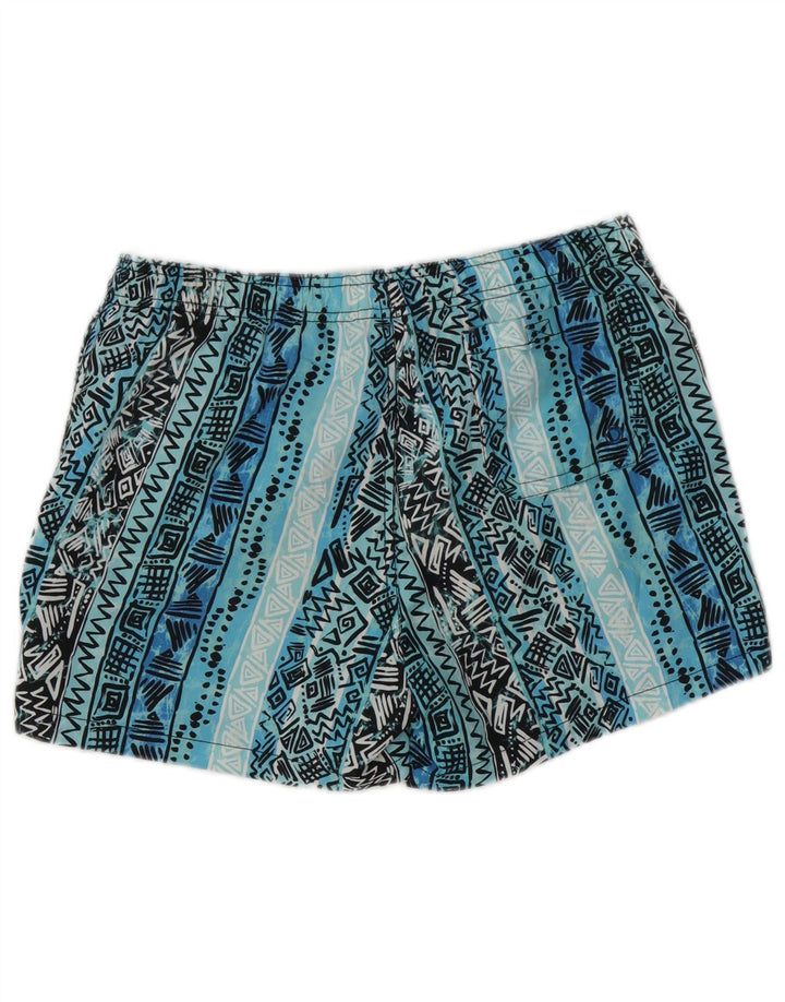 Maui and Sons Shorts de natação masculino pequeno azul geométrico de poliéster