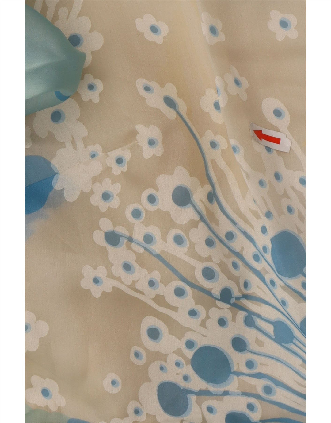 Vestido maxi feminino vintage de manga comprida UK 12 floral azul médio